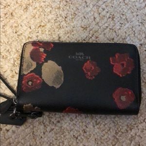 Coach double zip wristlet